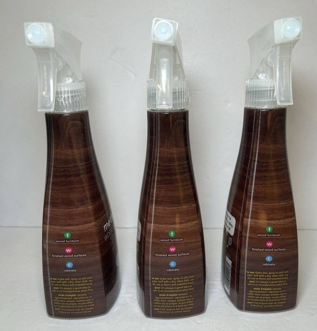 3 Pack – Method Almond Wood Polish Plant Based Spray (14 oz) New