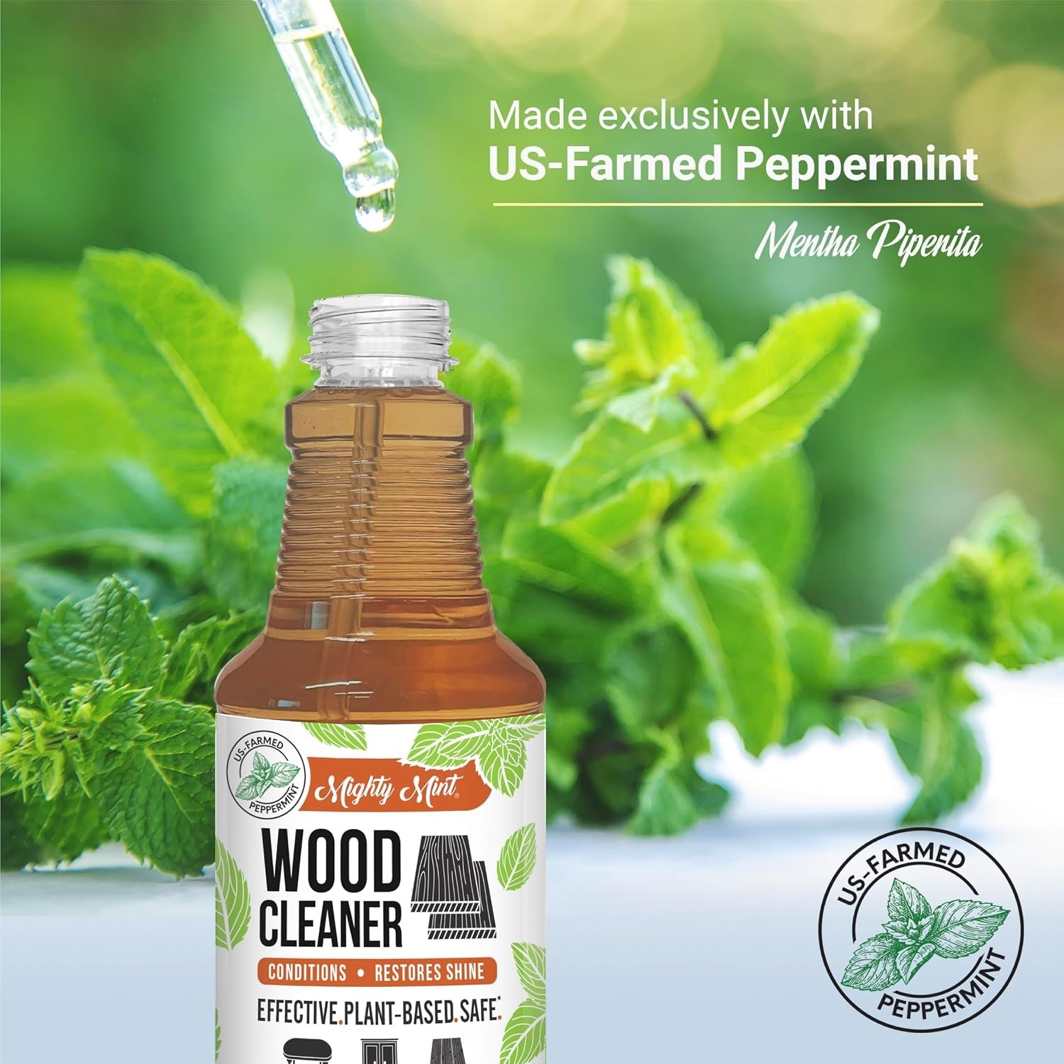 Luxurious Wood Cleaner & Conditioner Spray – 16oz Plant-Based Peppermint Fresh