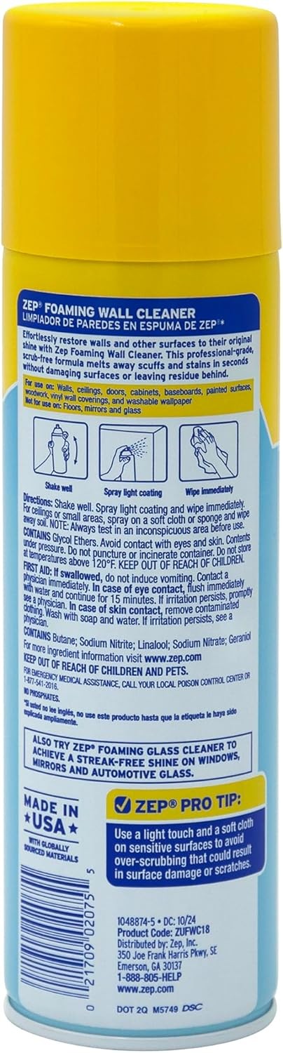 Foaming wall cleaner 18 oz for household surfaces
