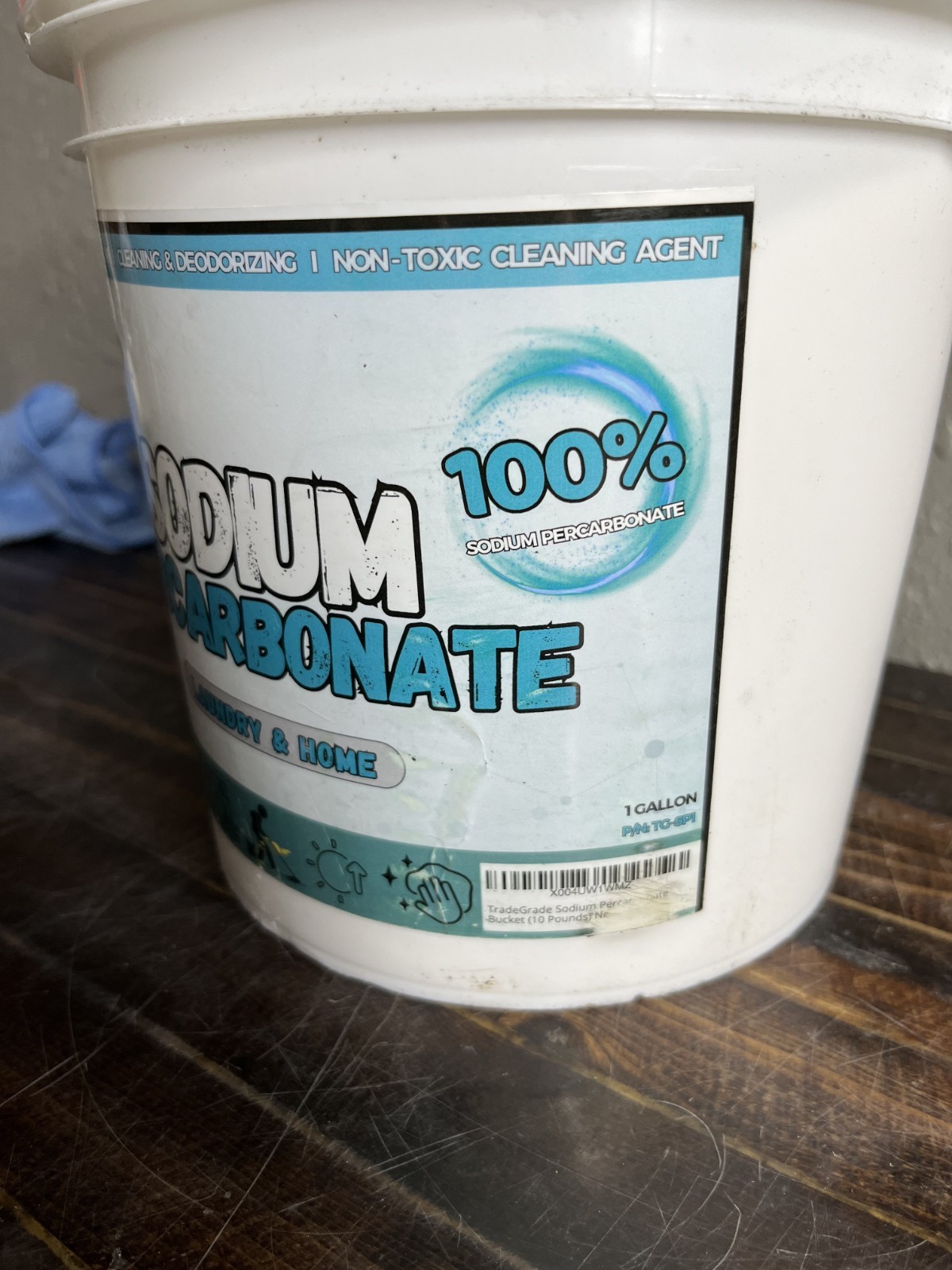 TradeGrade 100% Sodium Percarbonate 10lb Bucket Laundry & Home Oxygen Bleach