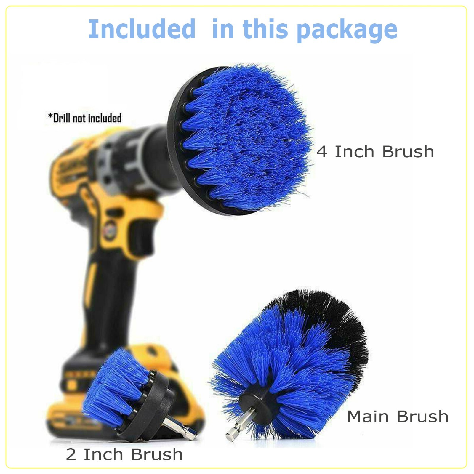 Drill Brush Set Power Scrubber Drill Attachments For Carpet Tile Grout Cleaning