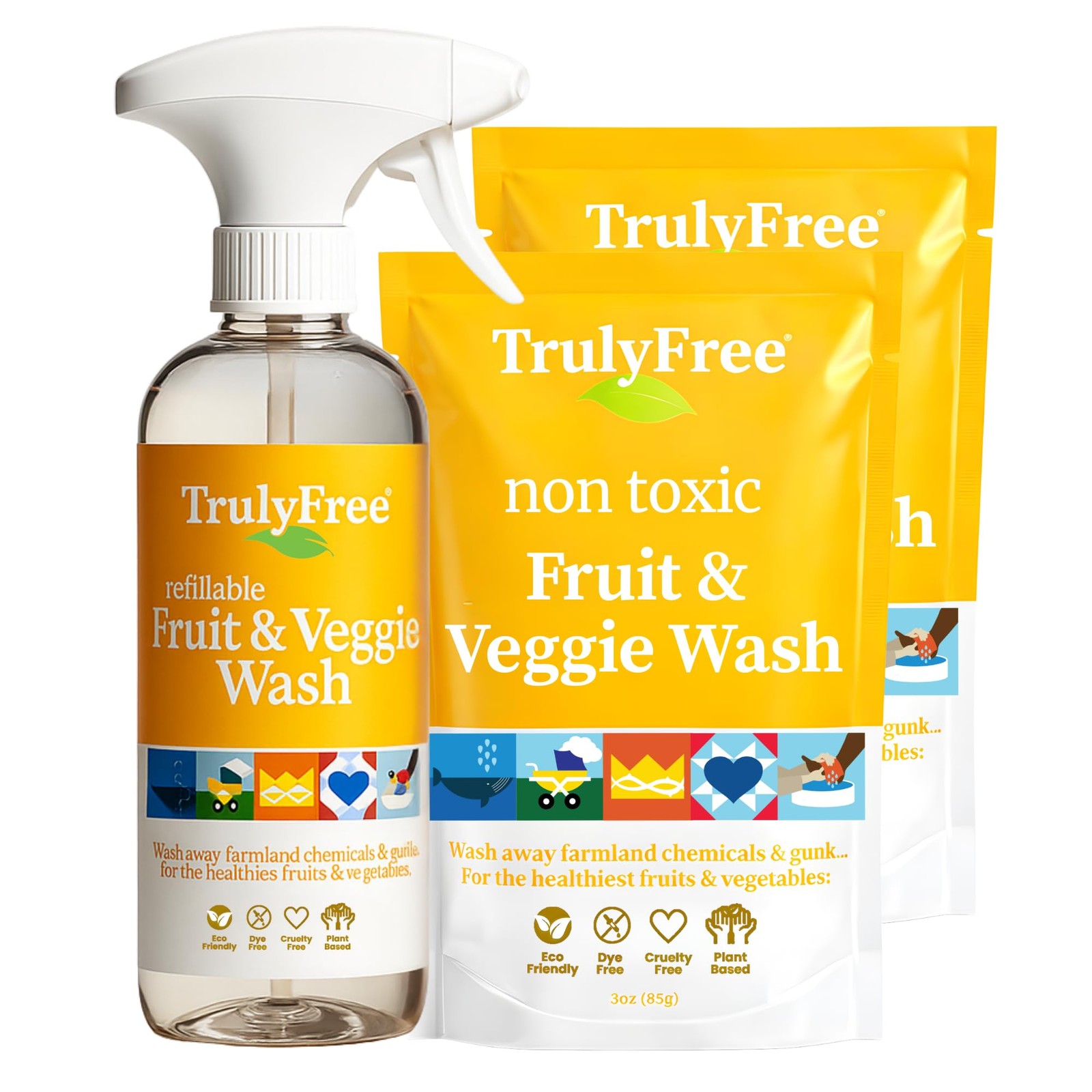 Fruit and Vegetable Wash – Veggie Wash Removes 99% of Dirt & Wax | Plant-Base…