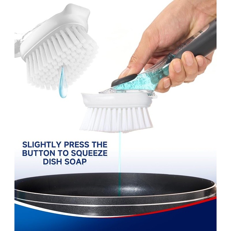 OXO Dish Brush Replacement Head Nylon Bristles Safe Non-Scratch Kitchen Cleaner