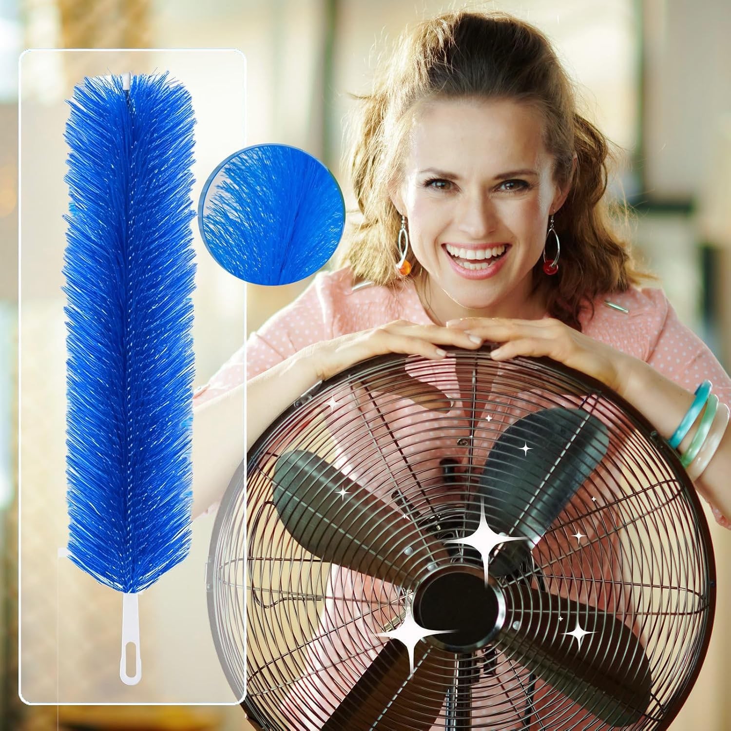 Fan Cleaner Brush, Fan Brush Cobweb Duster Microfiber Duster Ideal for Ceiling