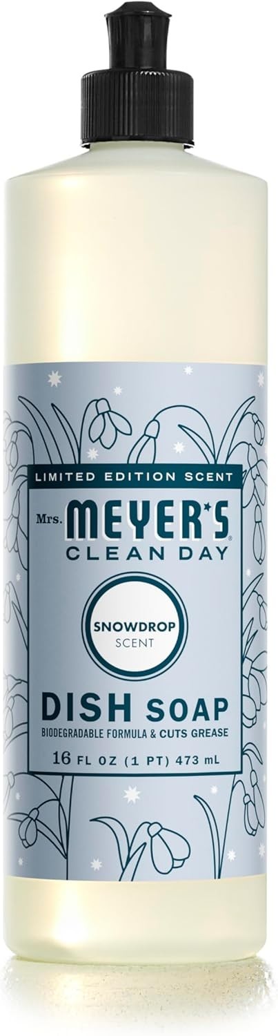 MRS. MEYER’S CLEAN DAY Liquid Dish Soap, Snowdrop, 16 fl. oz (2pk)