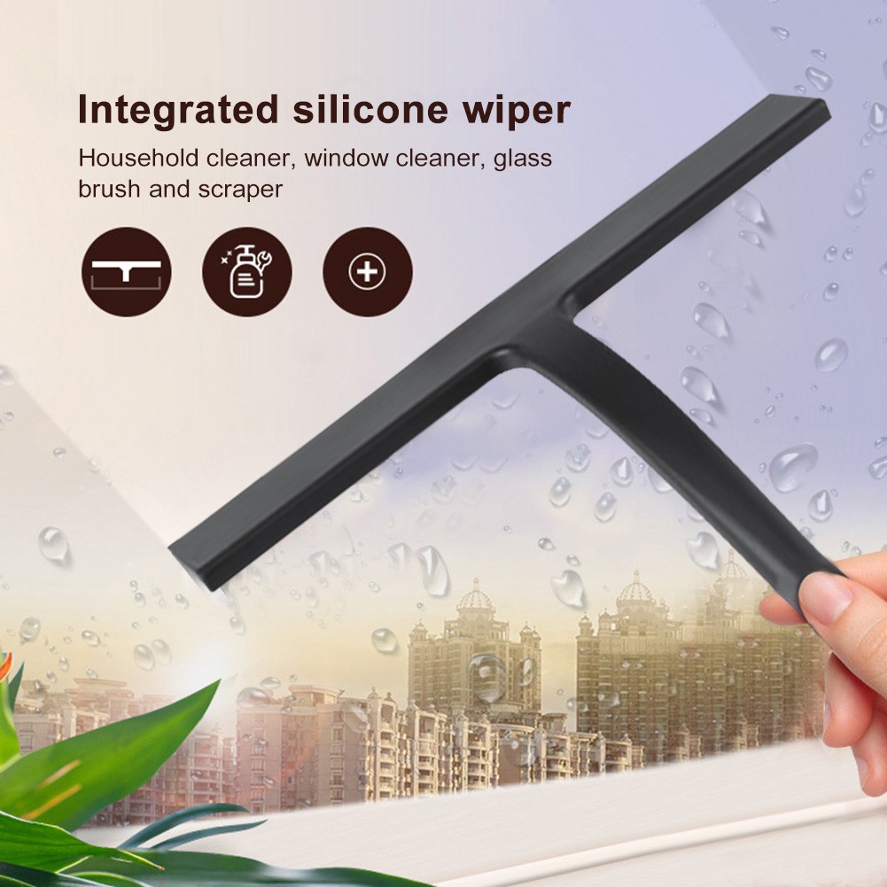 Silicone Squeegee Wiper with Hook Bathroom Shower Tile Scraper Clean Tool