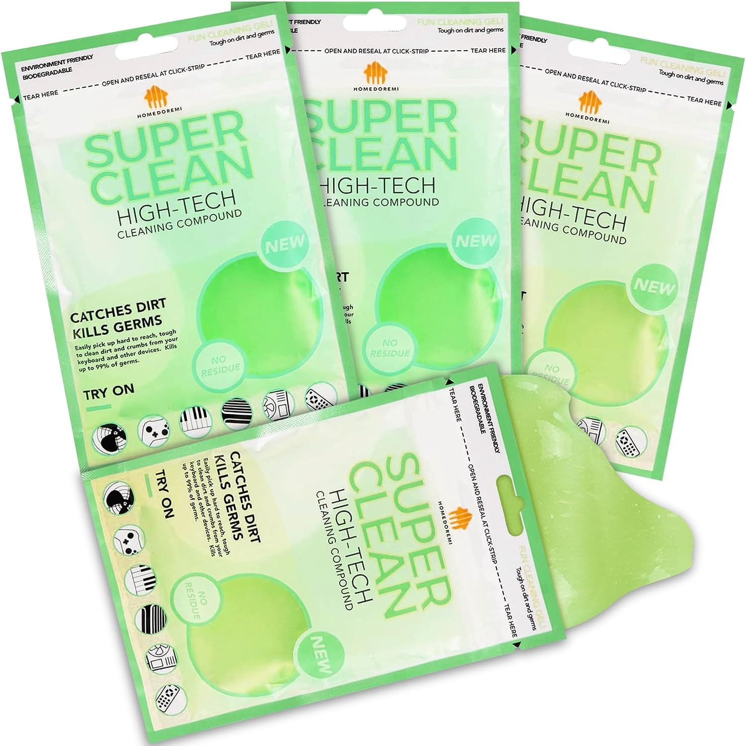 Car Cleaning Gels, 4-Pack Universal Auto Detailing Tools Car Interior Cleaner Pu