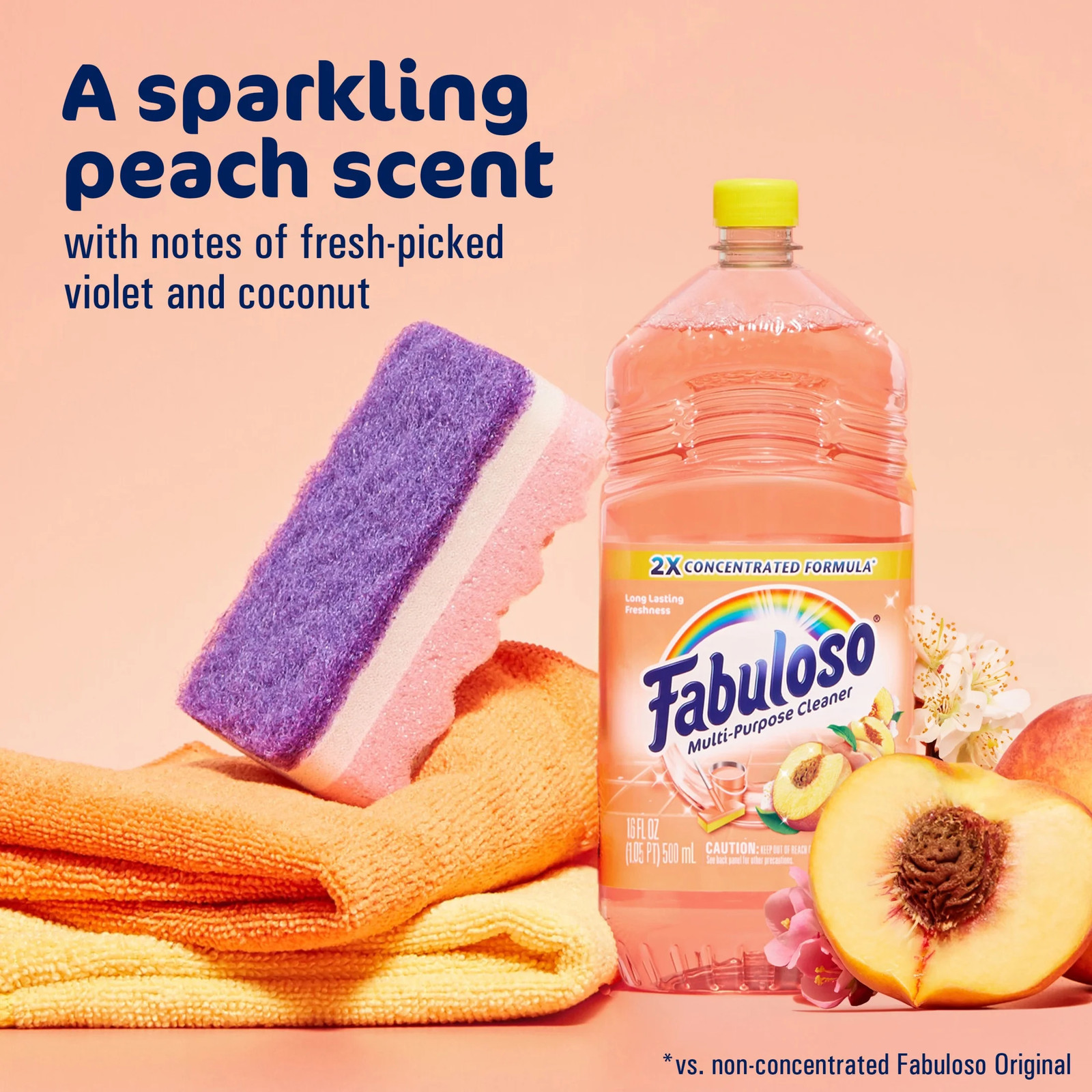 Fabuloso Multi-Purpose Cleaner, 2X Concentrated Formula, Floor Cleaner, Peach Sc
