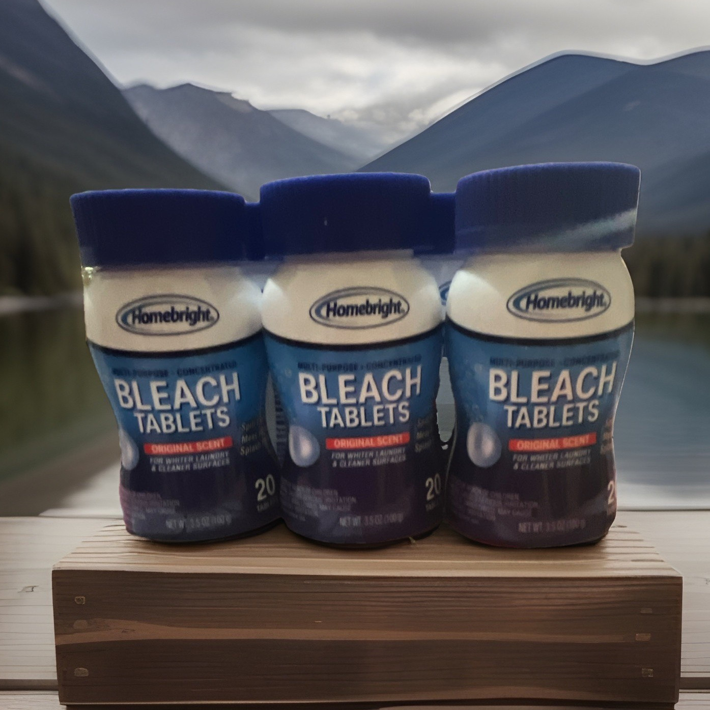 Homebright Bleach Tablets Original Scent Laundry Concentrated 20 Ct, 3 Pack
