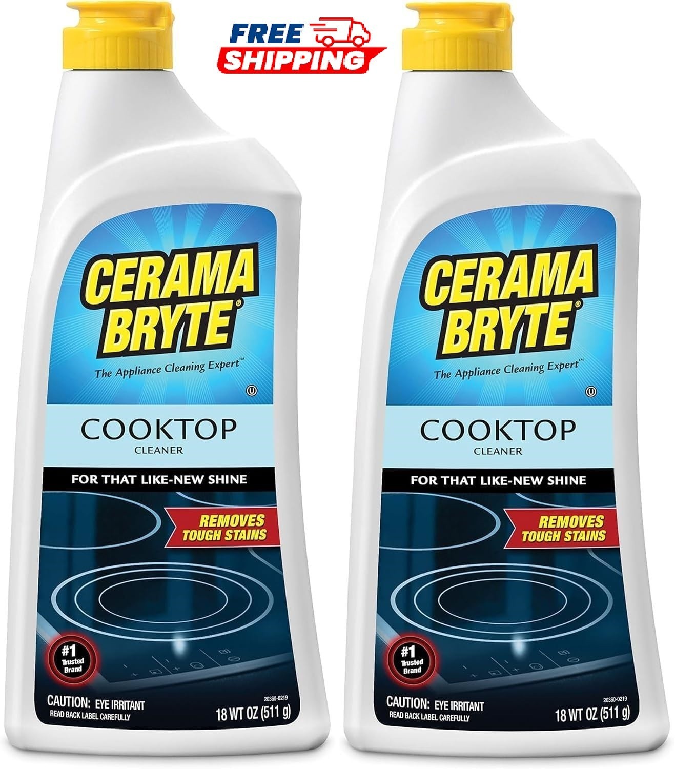 Cerama Bryte Cooktop Cleaner 18oz 2 Pack Glass Ceramic Stove Top Tough Stain
