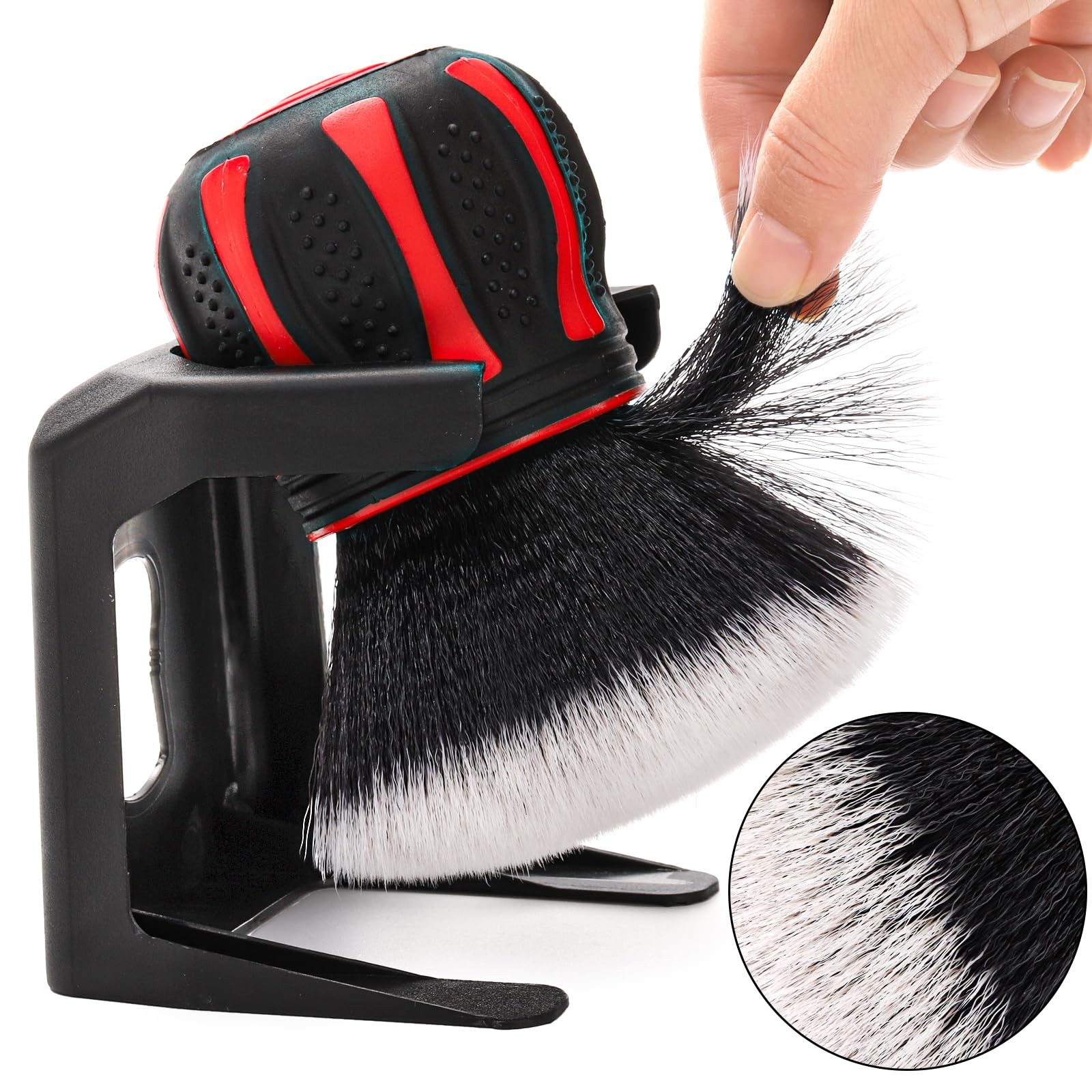 Dogary 1 PC Curveball Detailing Brush, Handheld Soft Bristle Car 1 PC, Red