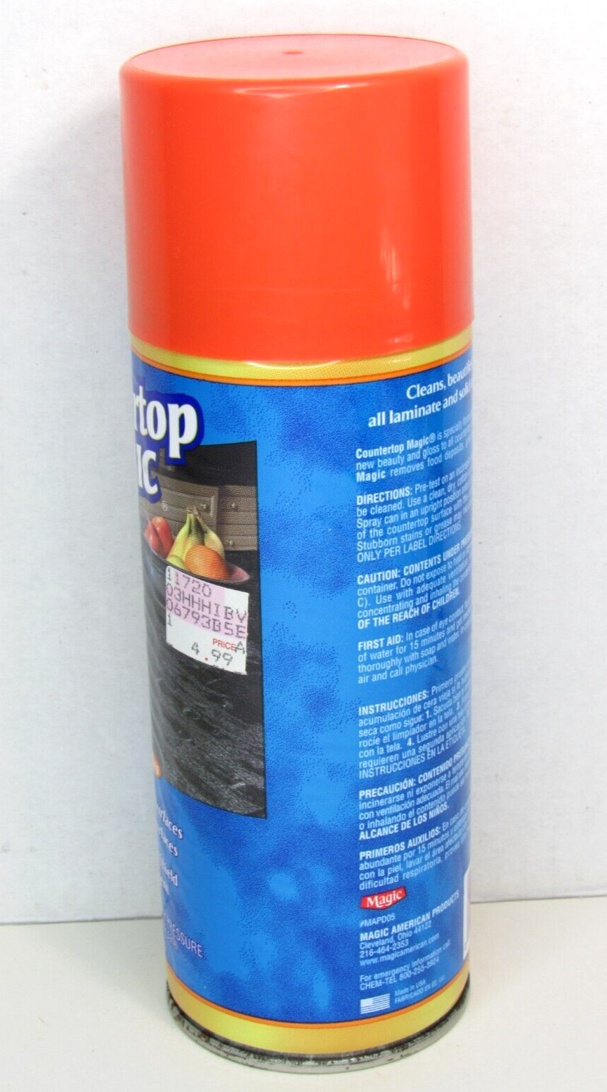 Vtg Full Countertop Magic 13oz Aerosol Cleaner Spray Clean Polishes Laminate NOS