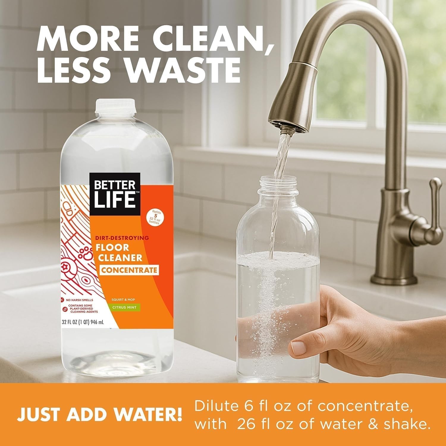 Concentrated Liquid Cleaner for Hardwood, Tile, and Vinyl with Streak-Free Shine