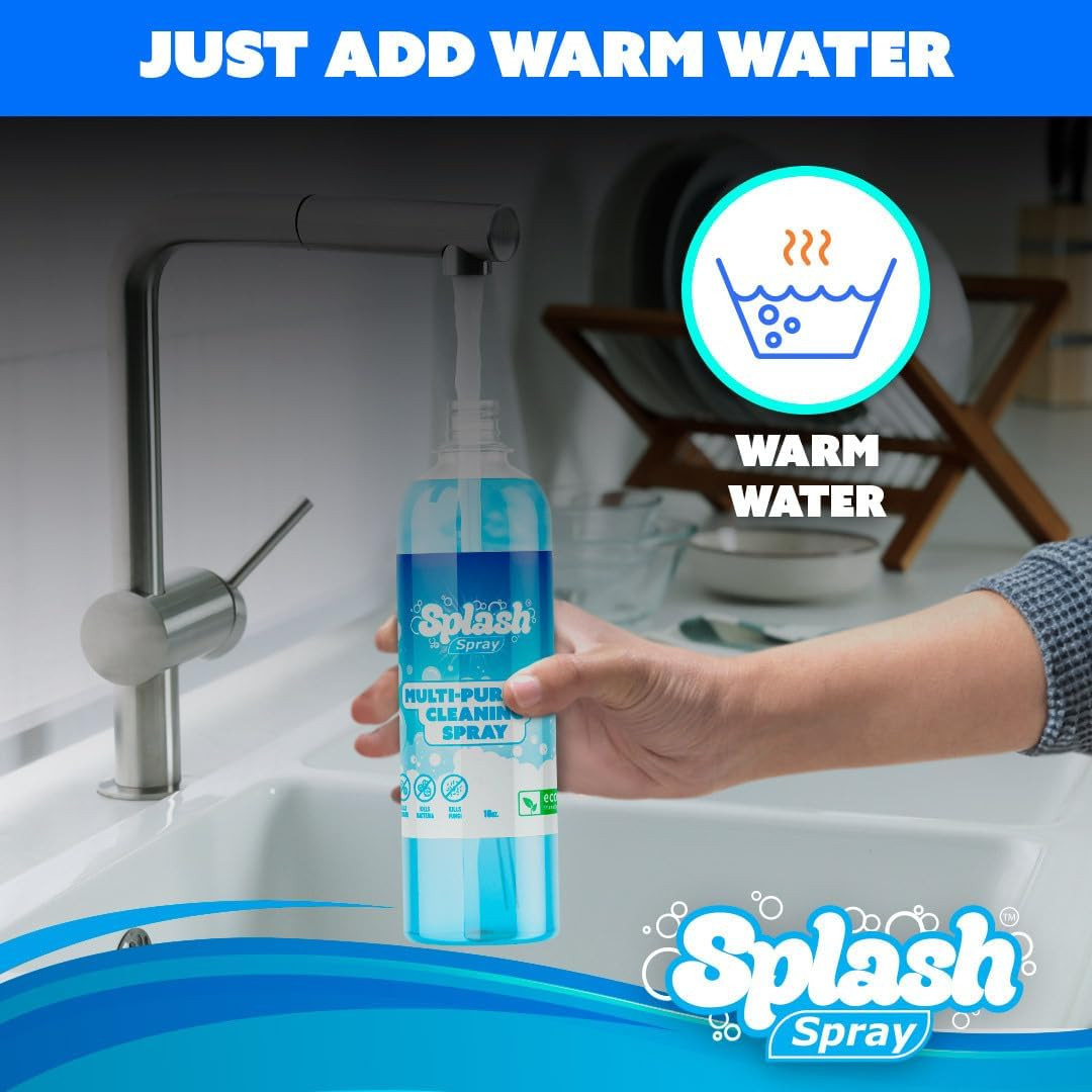 Splash Spray Multi-Purpose Cleaning Tablets – 5X Cleaning Tablets and Bottle Spr