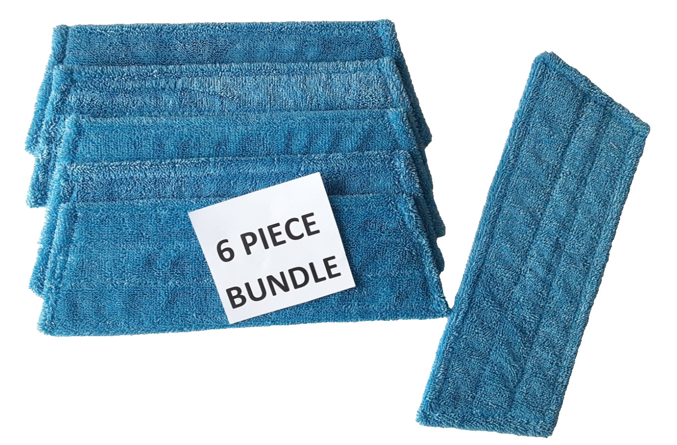6 Pack Click n Clean Rejuvenate Compatible Microfiber Mop Pads 17″x6″ Size