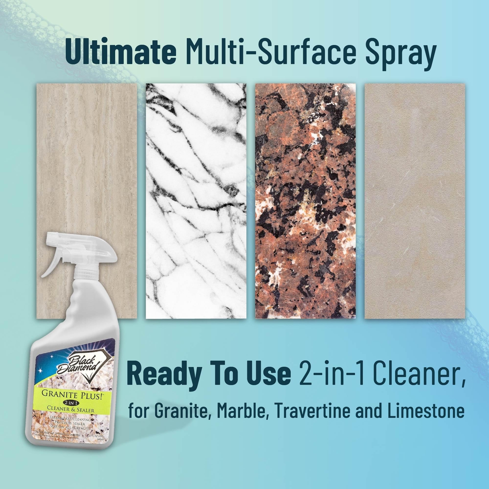 Granite Plus 2 in 1 Cleaner & Sealer for Granite Marble Travertine Ready to