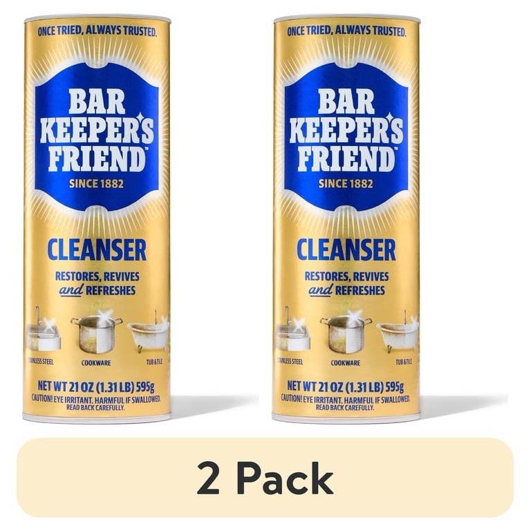 2 Pack Bar Keepers Friend Cleanser Powder 21 oz Multi-Purpose Cleaner Since 1882