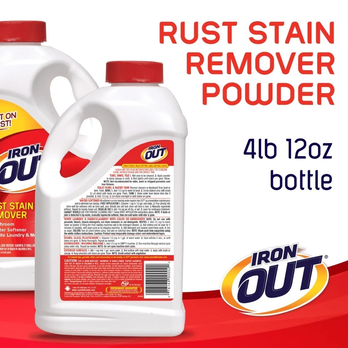 IRON OUT Easy, No Scrub Rust Stain Remover Powder Water Softener Unscented 28 oz