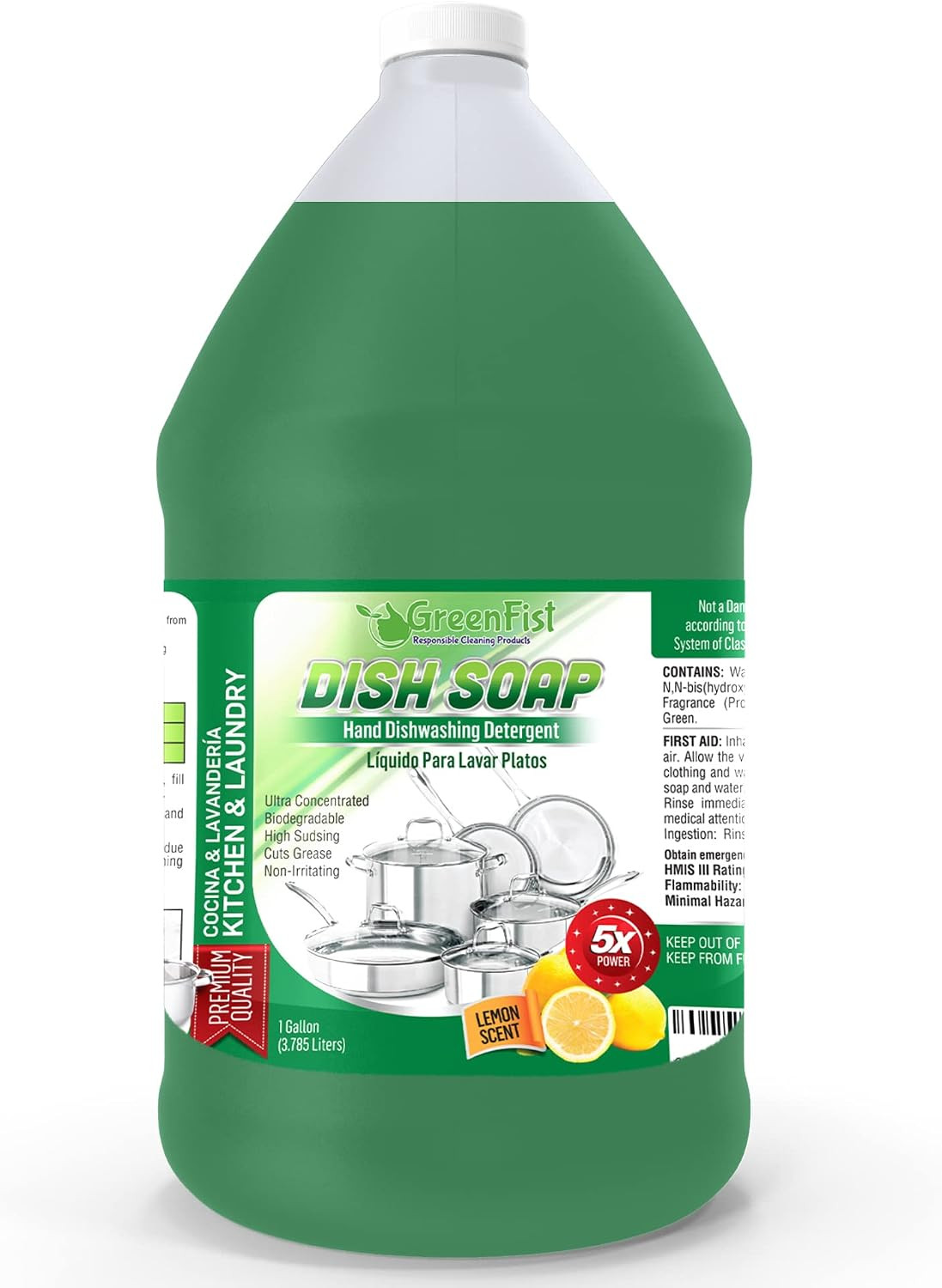 Professional Dish Soap – 1 Gallon Liquid Detergent for Pots & Pans