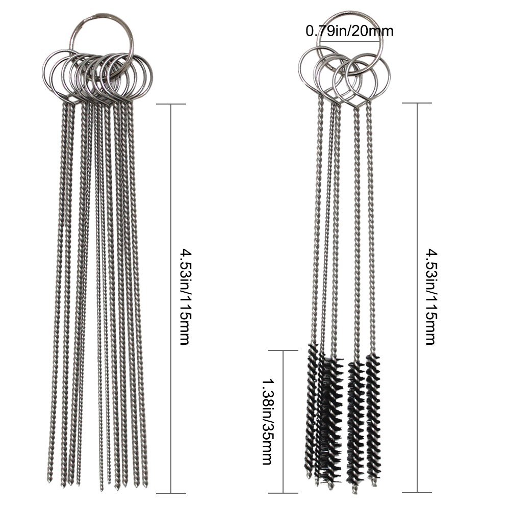 17 Piece Diamond Shine Nylon Mini Cleaning Brush Set Metal Straws Spray Guns