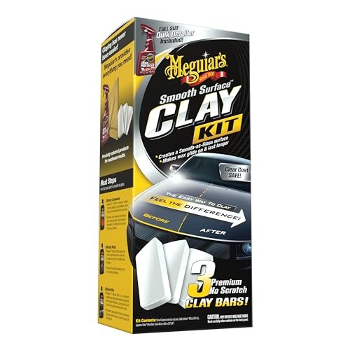 Meguiars, Smooth Surface Clay Kit Includes 3 Clay Bars, 16oz. Quik Detailer
