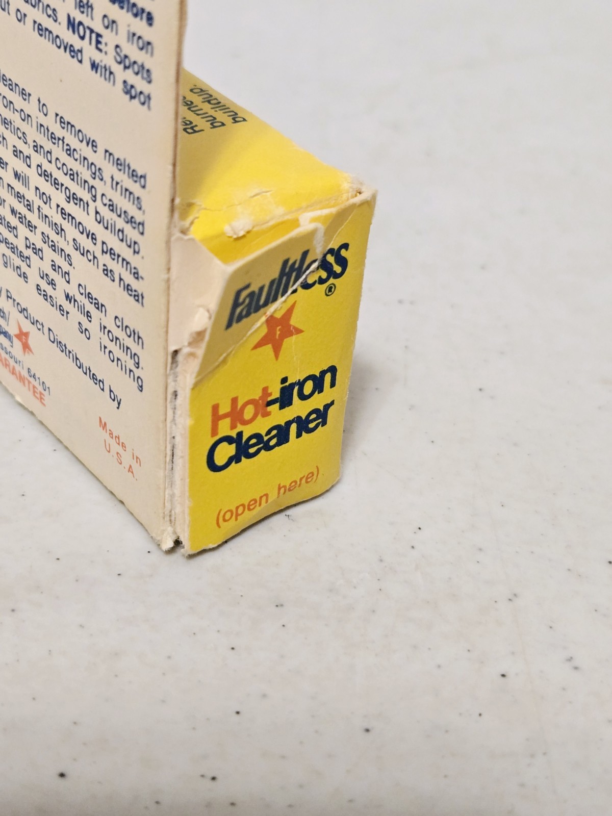 Vintage Faultless Hot Iron Cleaner 1oz 28 Grams (Open Box)