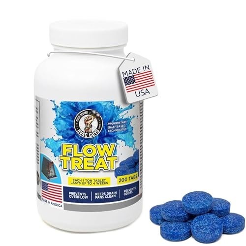 Flow Treat Tabs – 200 Tablets | AC Drain Line Cleaner | Prevent Odors & Overflow