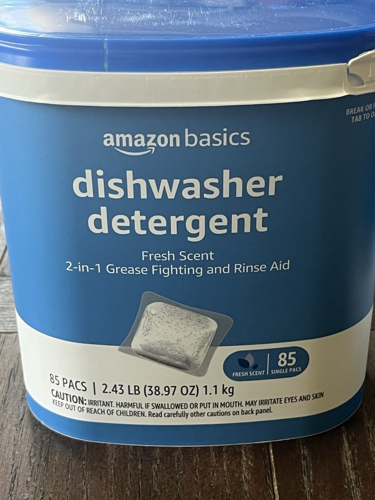 Amazon Basics Dishwasher Detergent Pacs Fresh Scent, 170 (2 x 85) Count Pods NEW