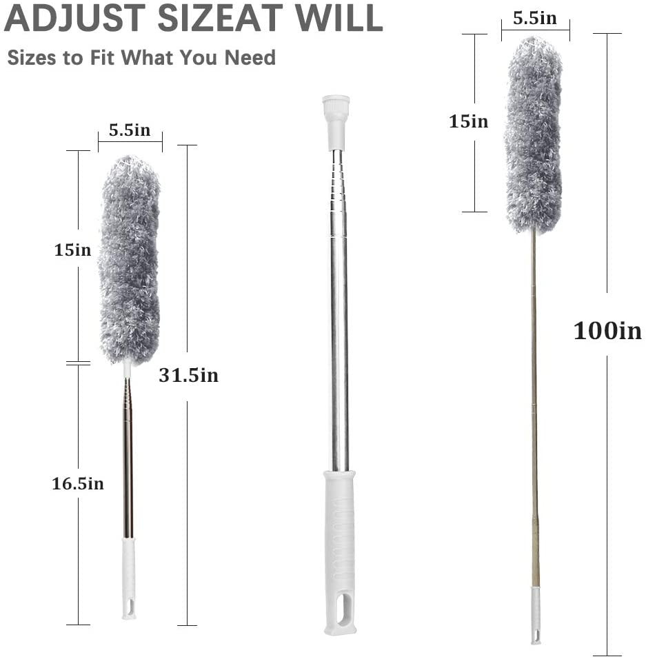 Feather Cleaning Duster With Handle Telescoping Extendable 100 Extra Long Pole