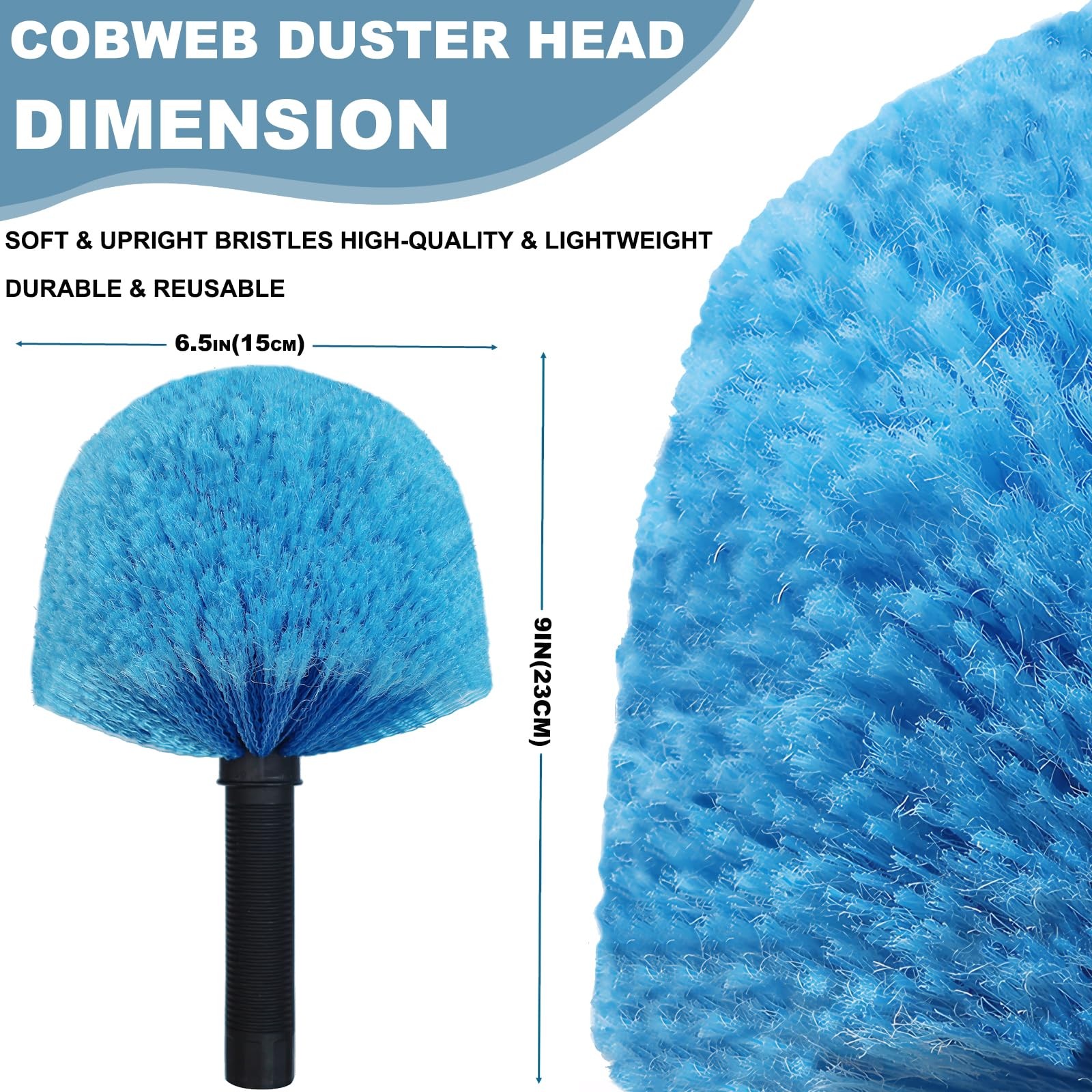 Cobweb Duster Brush Head TwistOn Spider Web Cleaner for Indoor & Outdoor