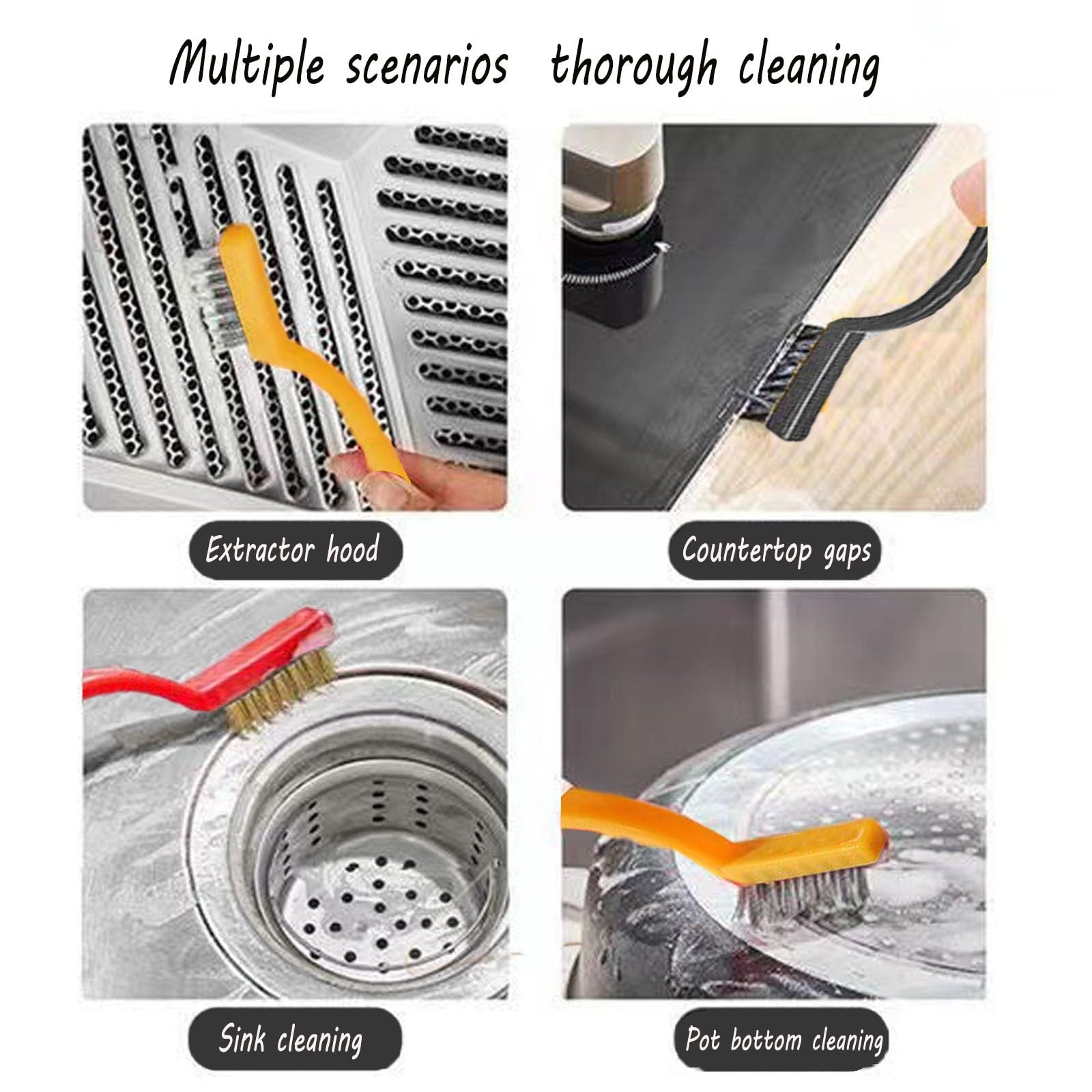 12PCS Brush Cleaning Set,3 Gap Brushes + 6 Metal Crevice Brushes +3 Scrapers–…