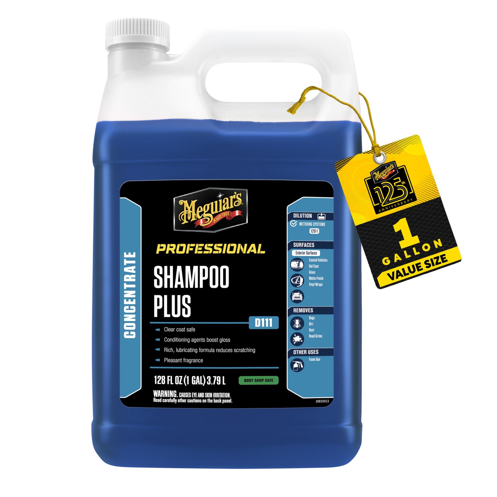Car Wash Soap Shampoo Lubricating Lifts Dirt Grime 1 Gallon Gloss Shine