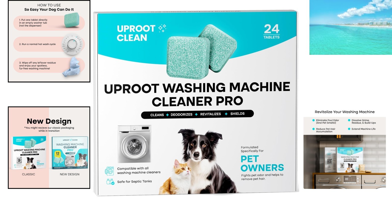 Washing Machine Cleaner Tablets – 24 Pack for a 12 Supply. Formulated for Pe…