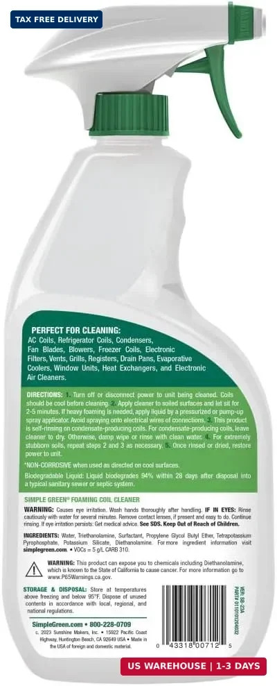 Simple Green Foaming Coil Cleaner – 32 Fl Oz