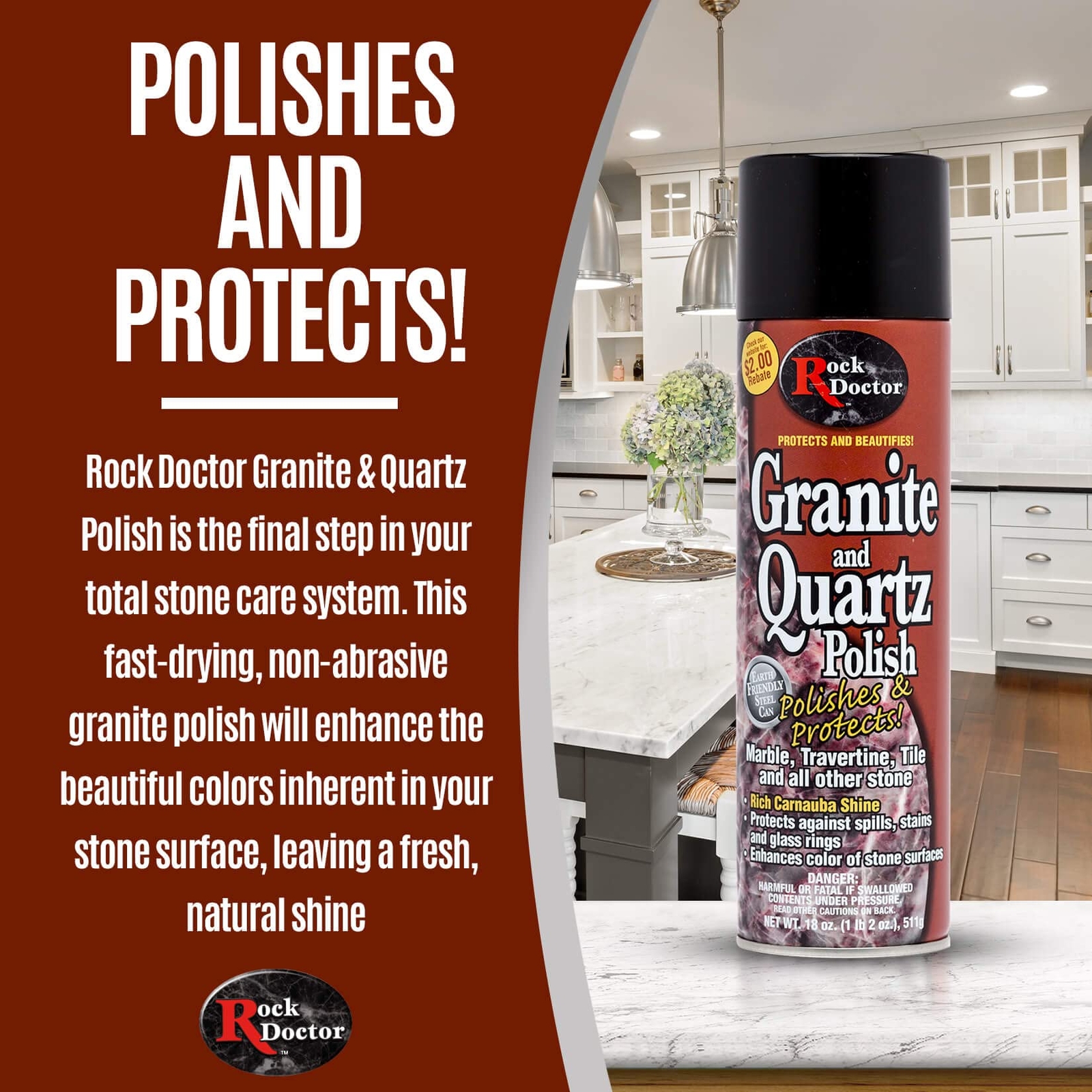 Professional Granite Polishing Spray Non Abrasive Streak Free Cleaner 1.13 lb