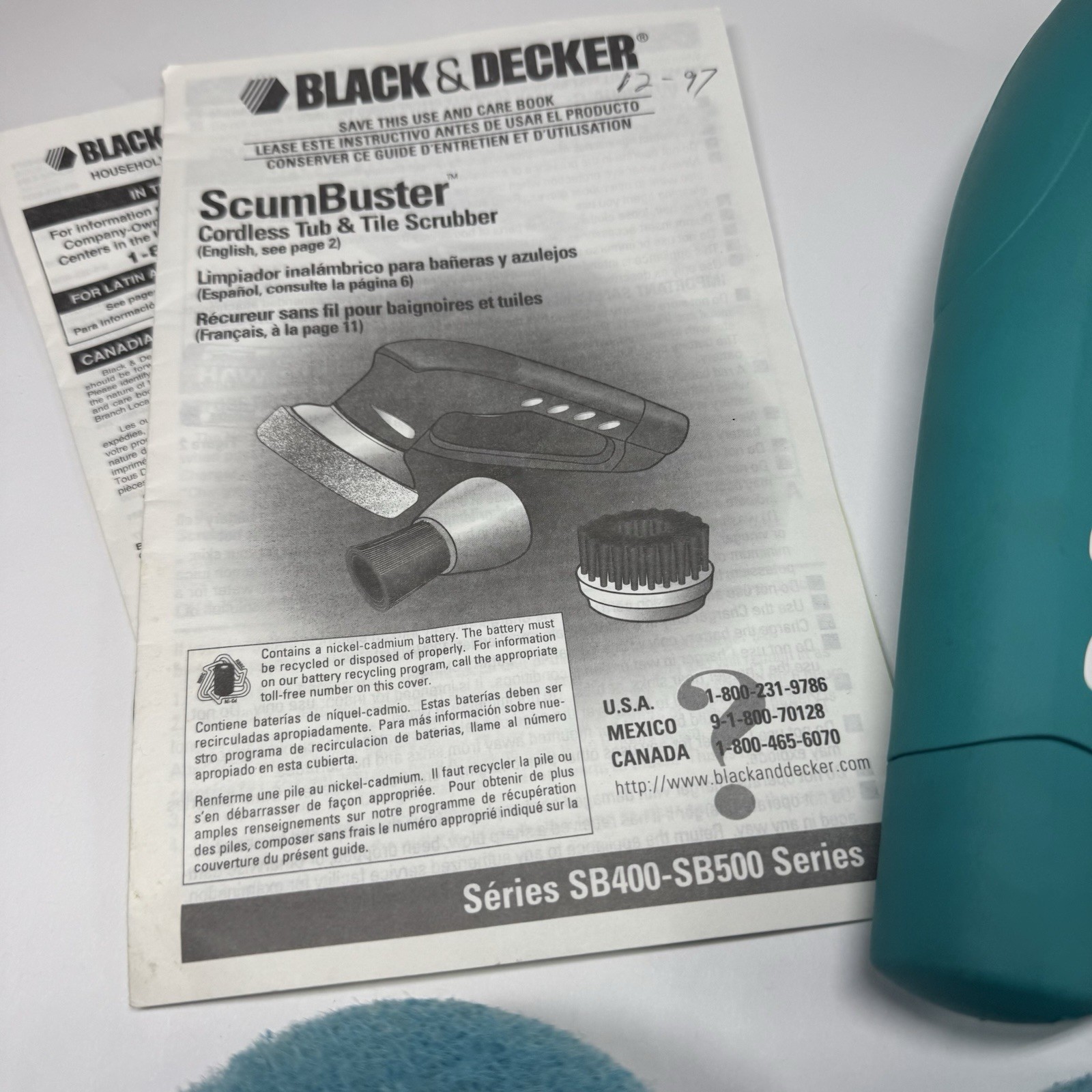 Black & Decker Scum Buster Cordless Power Scrubber Model SB400