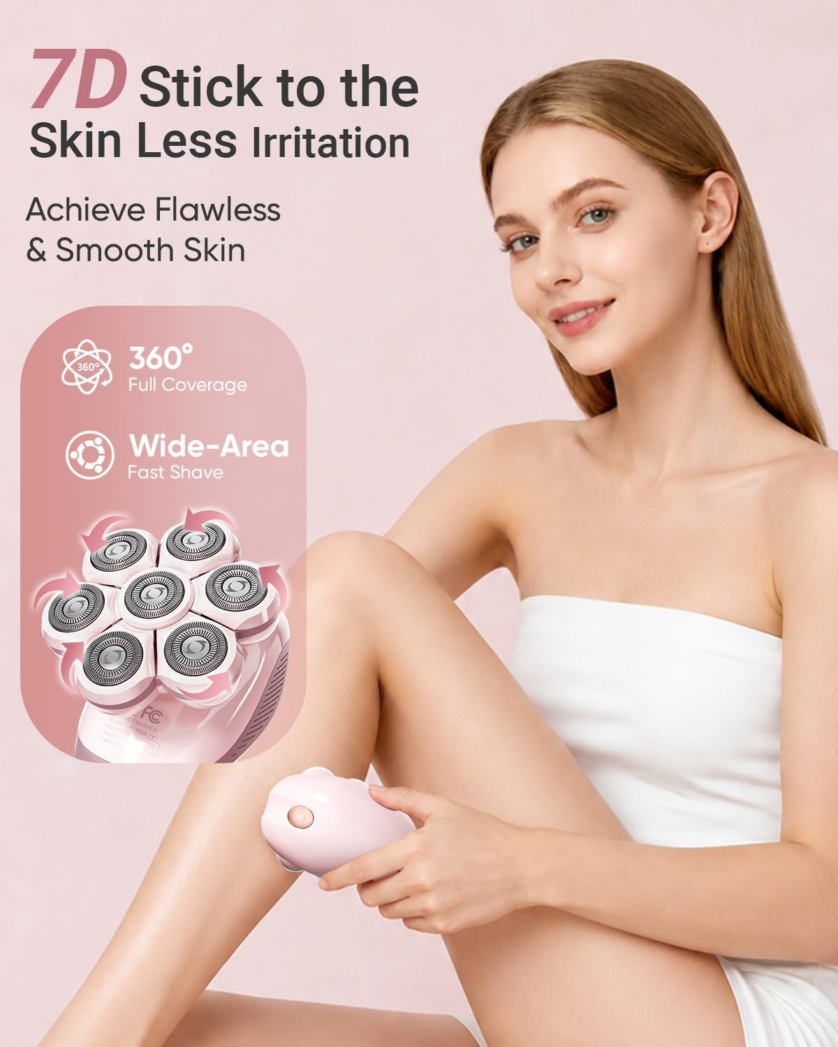 Electric Razors for Women Legs: 7D Fast & Painless Full-Body Shaver for Silk S