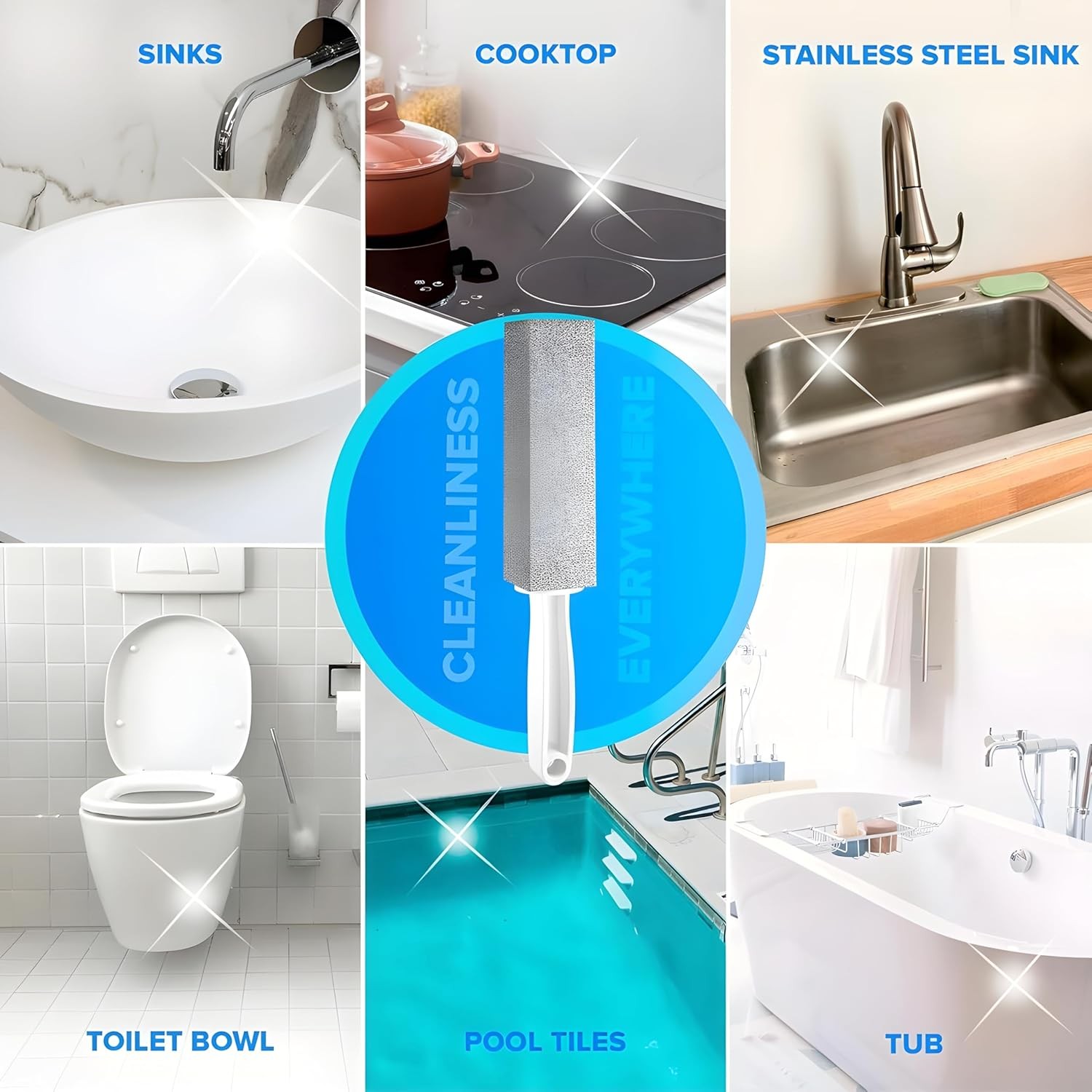 2-Pa Value Toilet Bowl Pumice Cleaner with Handle – Removes Hard