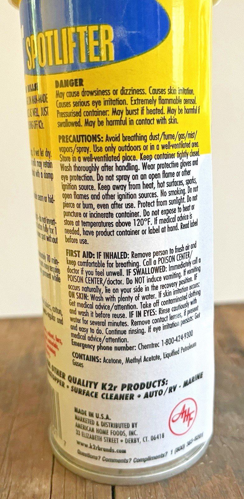 American Home Original K2R 33001 Spotlifter Spot Remover Clothing Carpet 5 oz