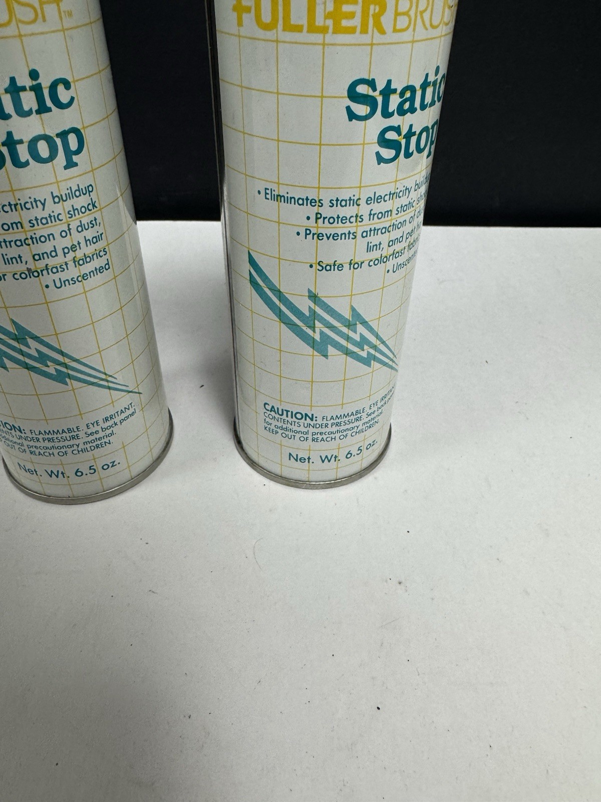 Vintage Fuller Brush Static Stop 2 Cans 6.5 OZ BOTH CANS FULL AND SPRAY