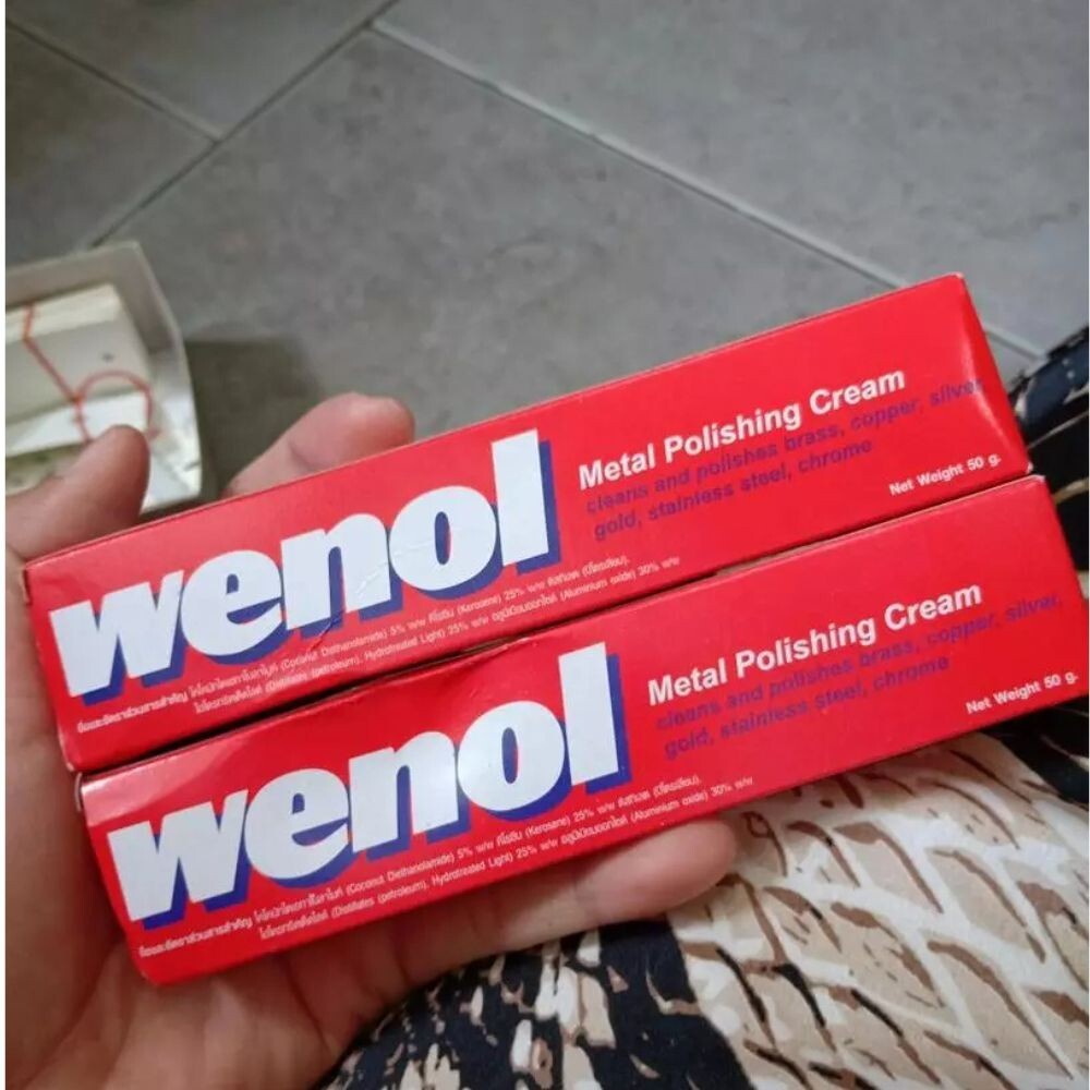 WENOL Metal Polishing Cream Brass Silver Stainless Steel Aluminum Gold 100 g x 3