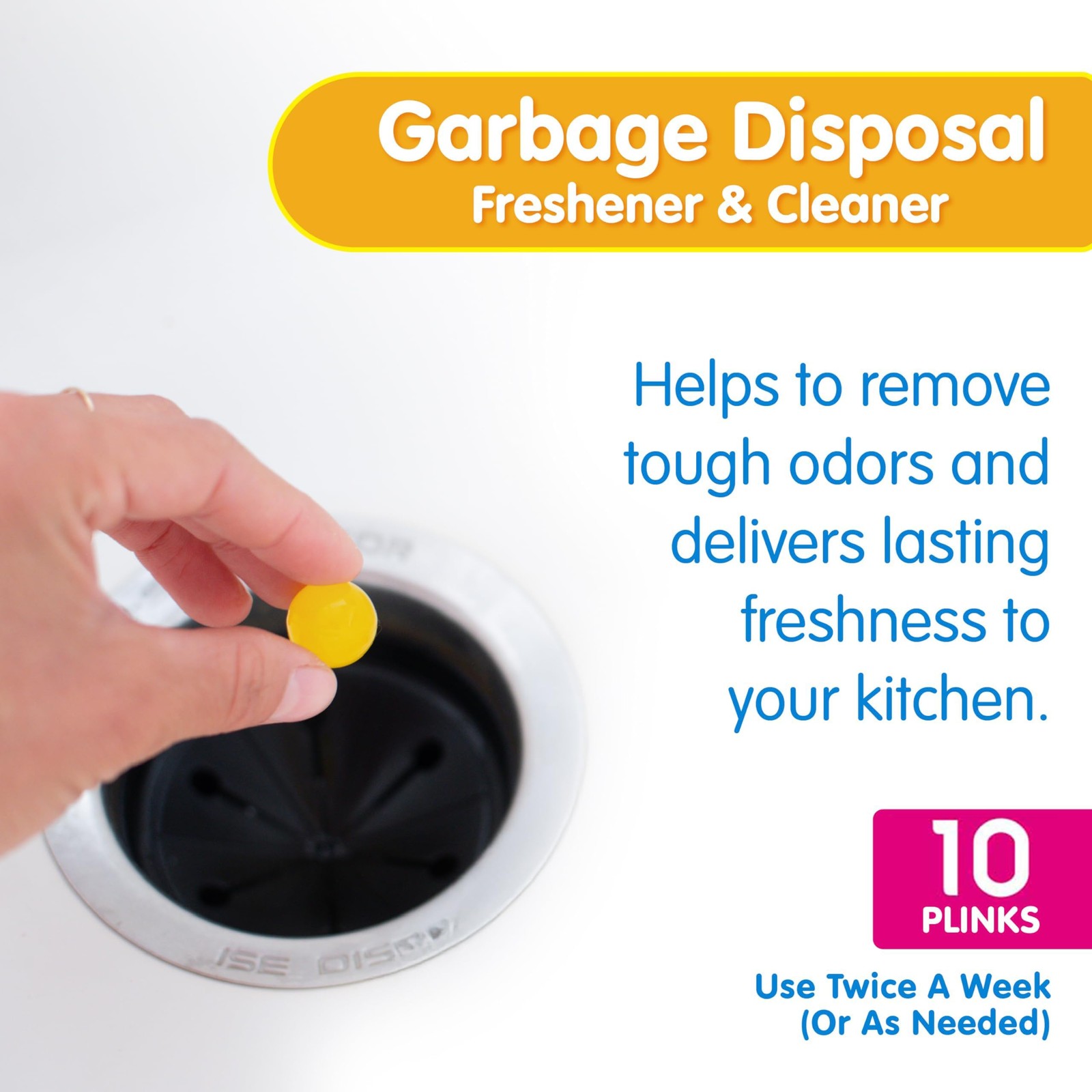 90 Garbage Disposer Cleaner and Deodorizer, Lemon, 20 Count