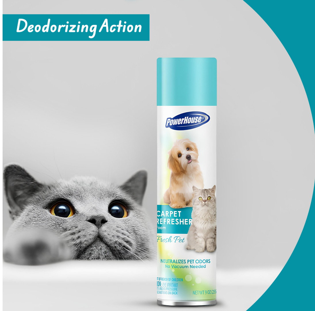 12 PowerHouse Carpet Refresher Foam Eliminates Pet Odors Fresh Pet Each 9 oz