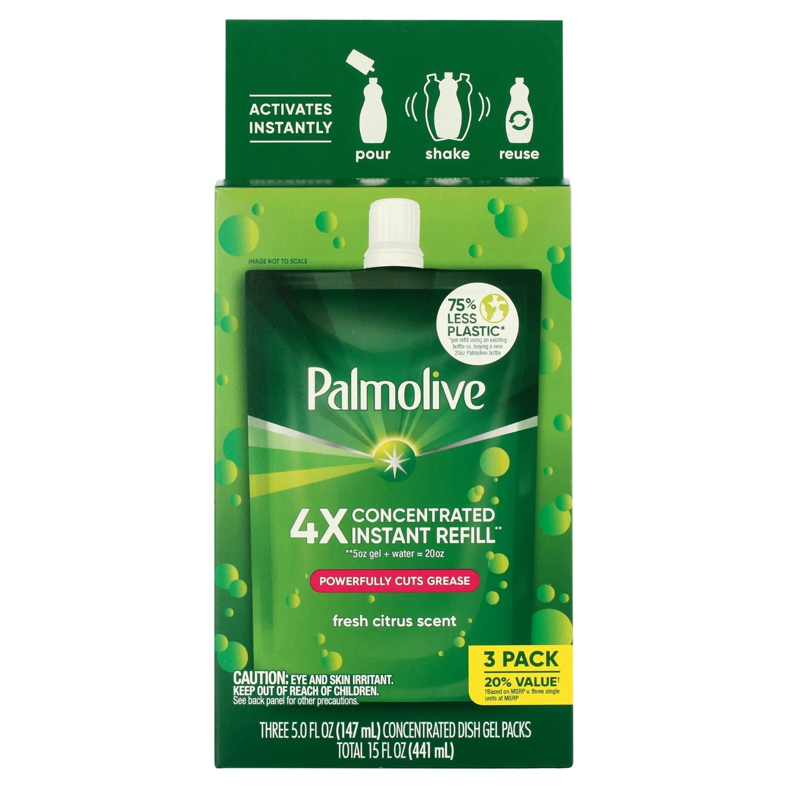 Liquid Dish Soap, Palmolive Concentrate Refill Pouch Original Floral -12 Pack