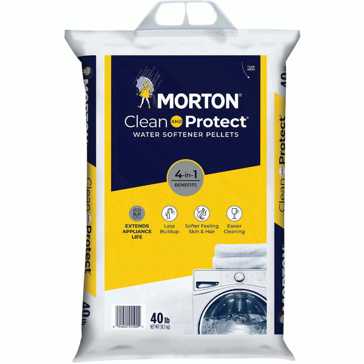 (4 pack) Morton Clean and Protect Water Softener Salt Pellets, 40 lb