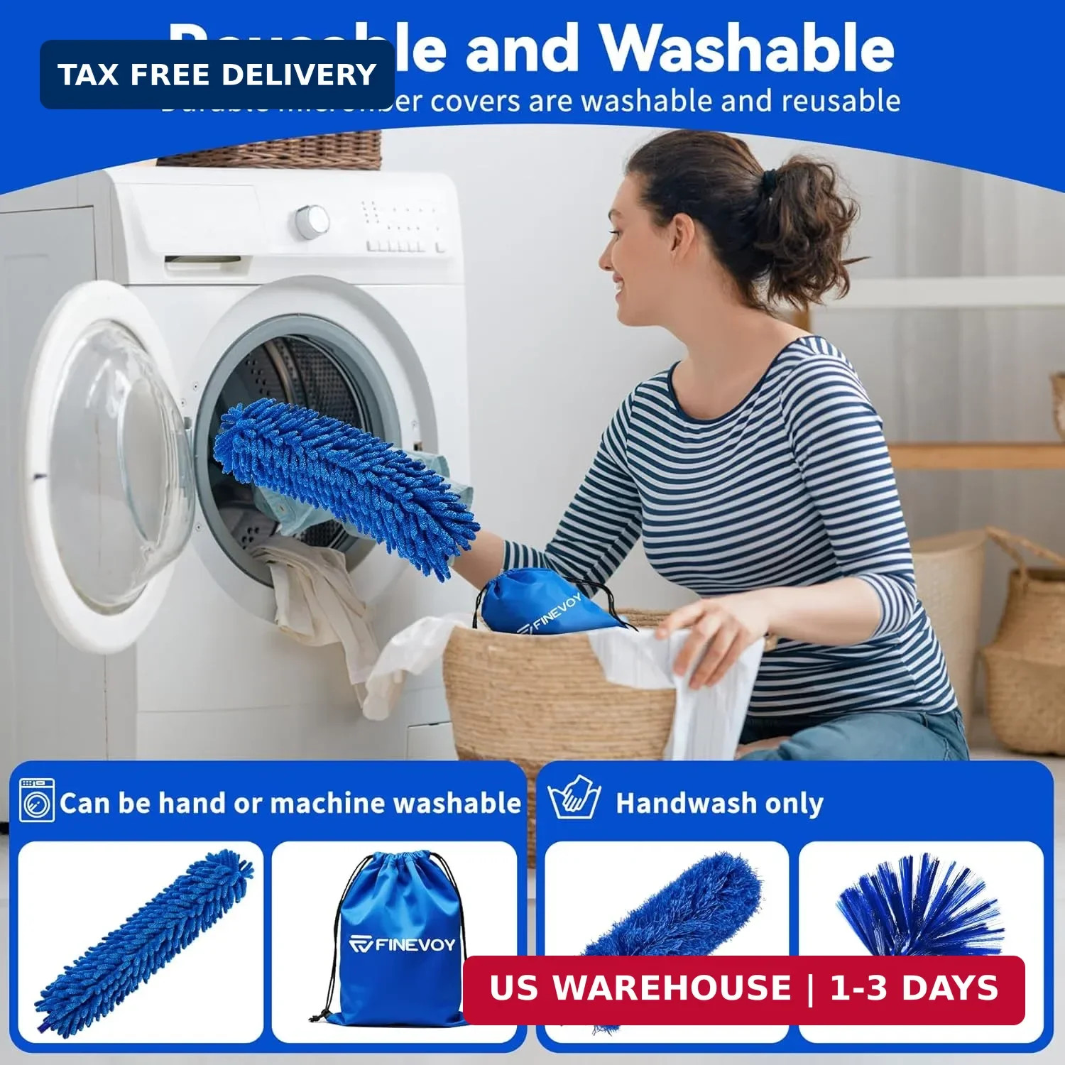 Dusters for Cleaning, Duster with Extension Pole 5 in 1 Kit, Cobweb Duster, Long