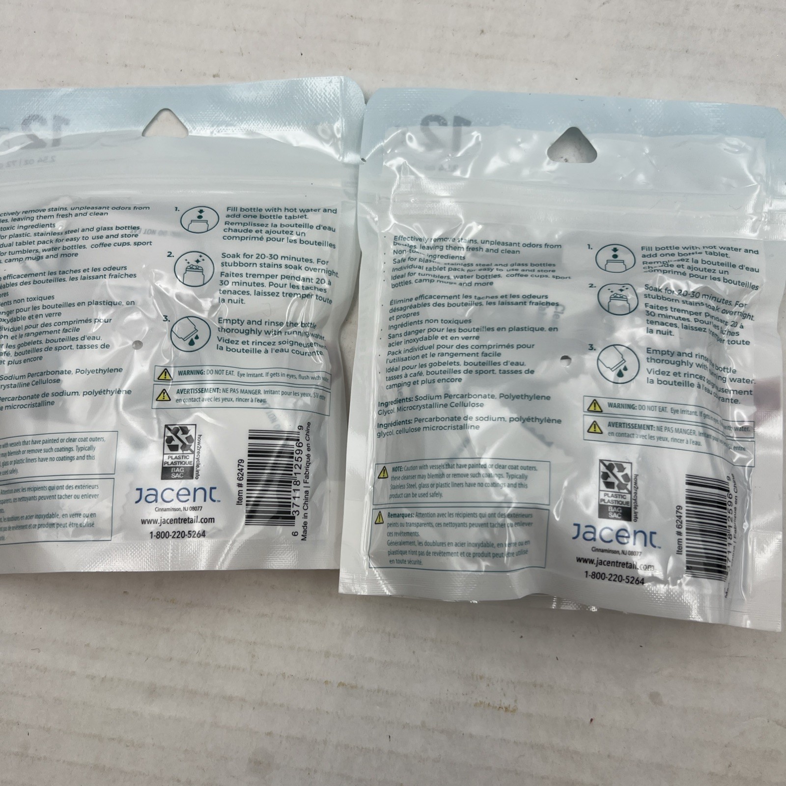 Water Bottle Cleaning Tablets 2x 12 packs Chlorinefree & Odorless Cleaner