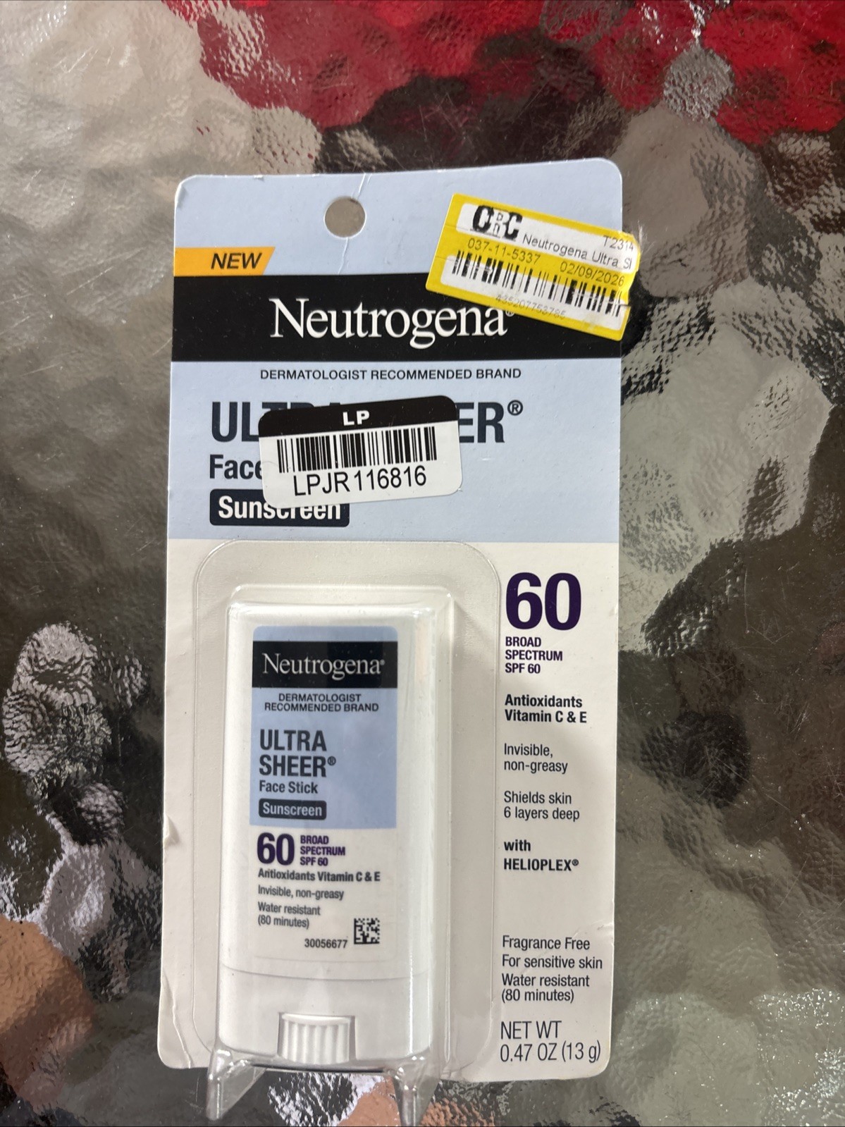 Neutrogena Ultra Sheer Face Sunscreen Stick SPF 60, Sensitive Skin Care, Mess-Fr