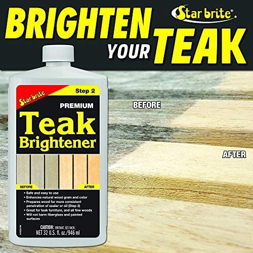 Teak Brightener for Natural Wood Grain – Restores Color & Prepares for Oil/Stain
