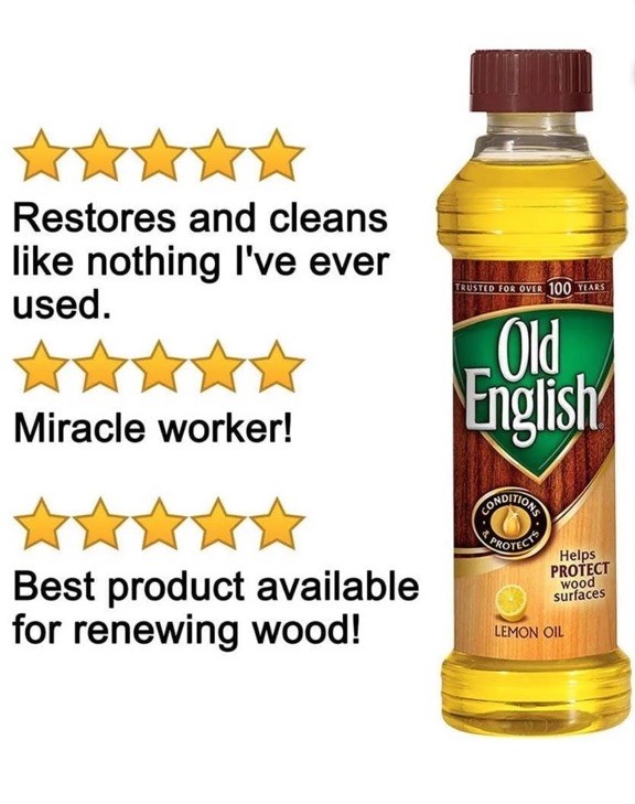 Old English Lemon Oil Conditions & Protects Wood Furniture 16 oz